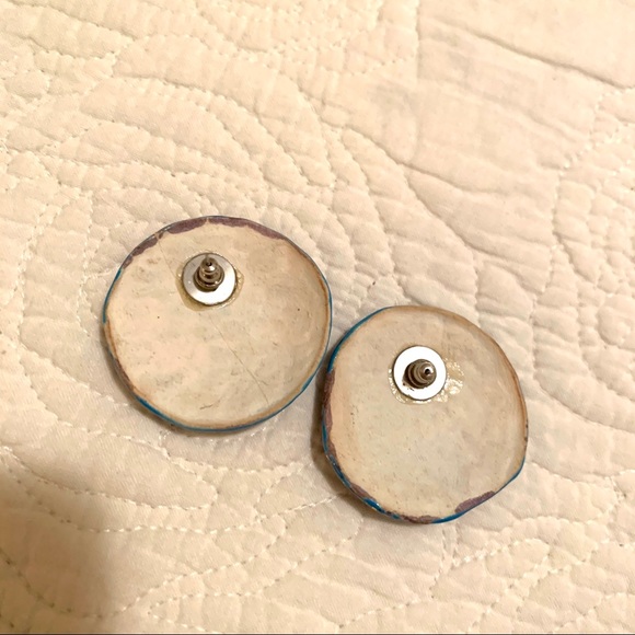 1990’s Vintage Blue gold earrings - Picture 5 of 5